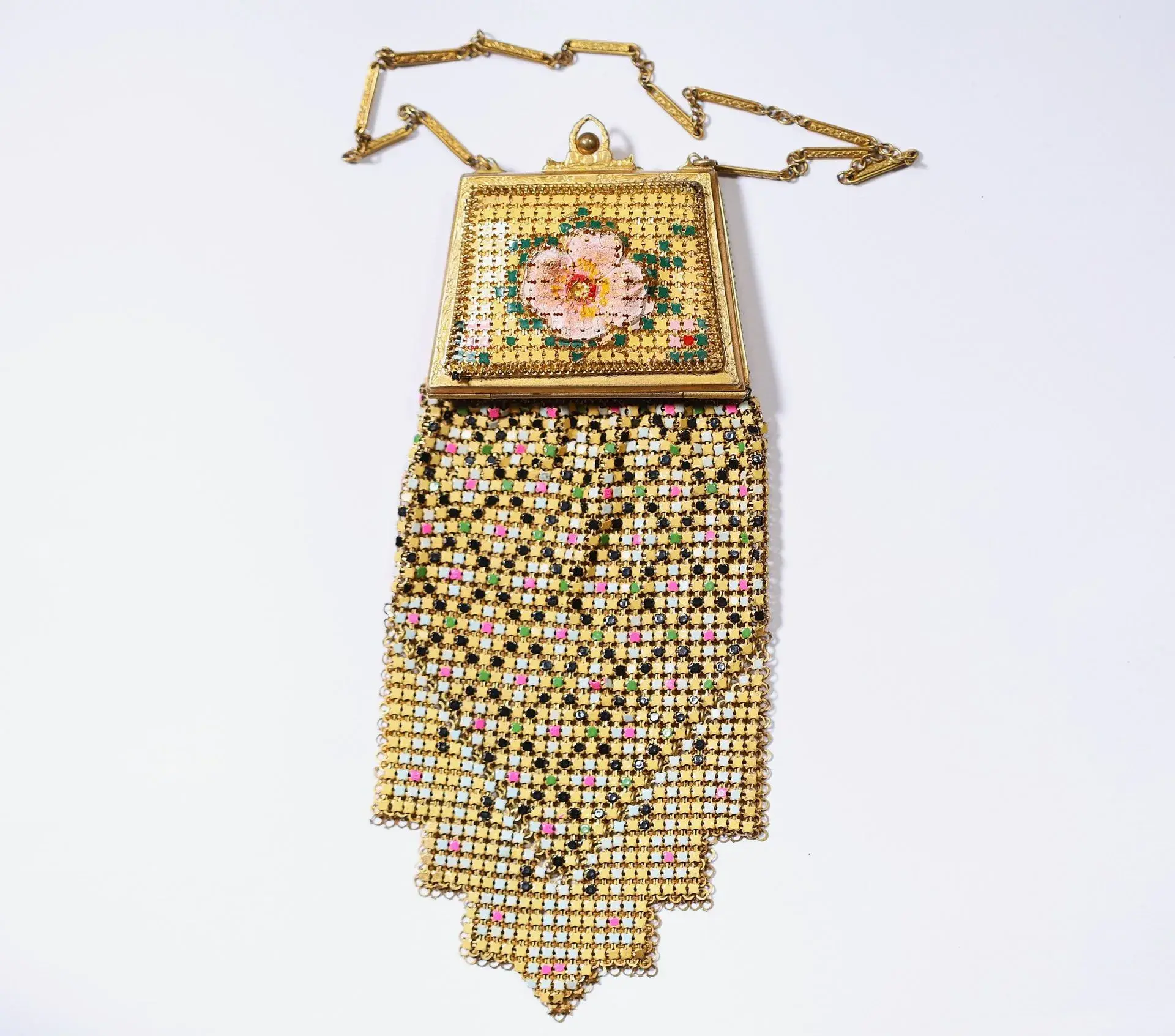 WHITING DAVIS — Evening clutch bag made of gold-plated meta - Lot 225