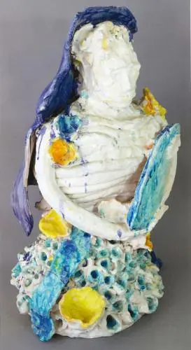 Norbert Prangenberg - ohne Titel (weibliche Figur mit blauem Umgang)