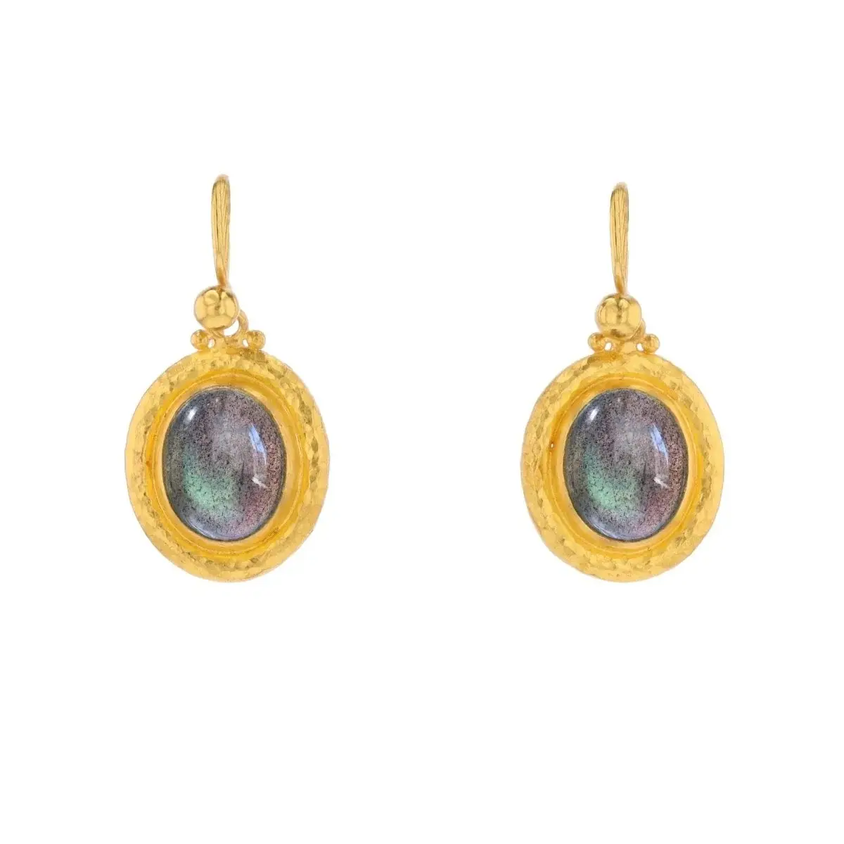 Boucles d'oreilles GURHAN en or jaune et labradorite