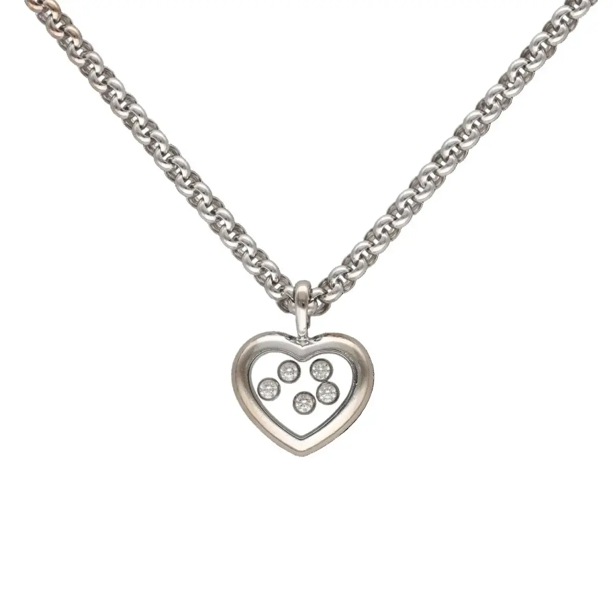 Collier Pendentif CHOPARD "Happy Diamonds" en or blanc et diamants