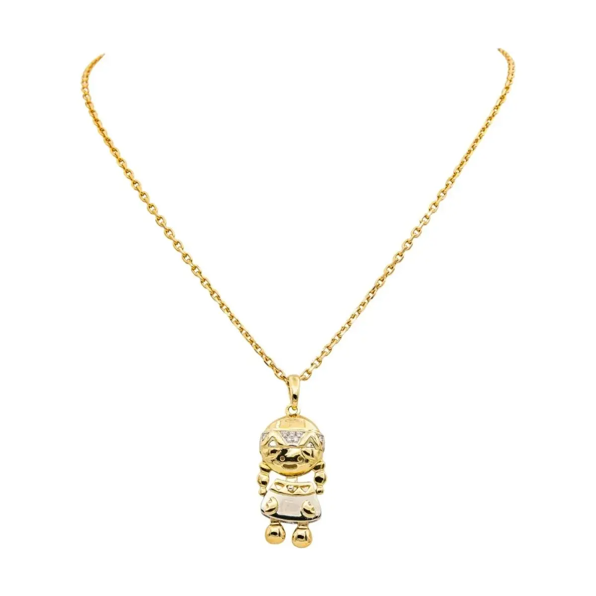 Collier Pendentif FRED en or jaune et diamants