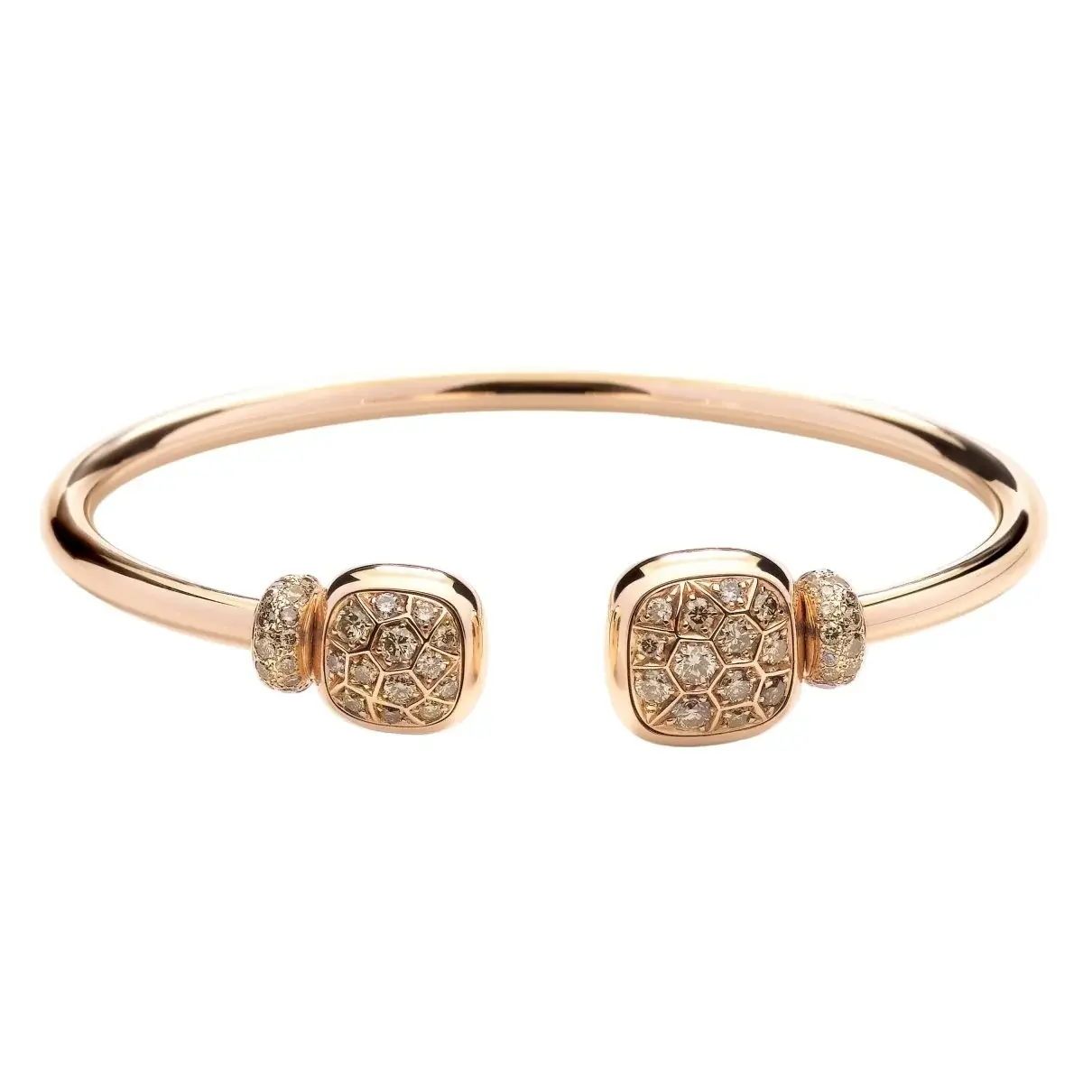 Bracelet Manchette POMELLATO "Nudo" en or rose, topazes et diamants