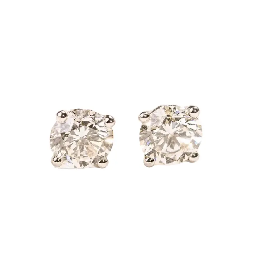 Boucles d'oreilles Puces en or blanc et diamants