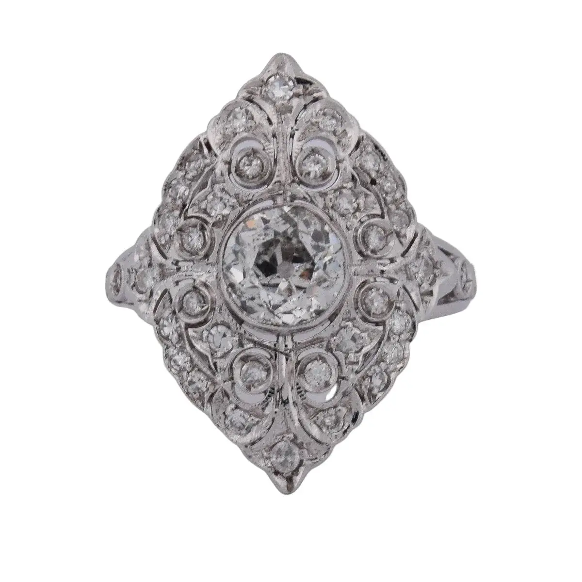 Bague Entourage en or blanc et diamants