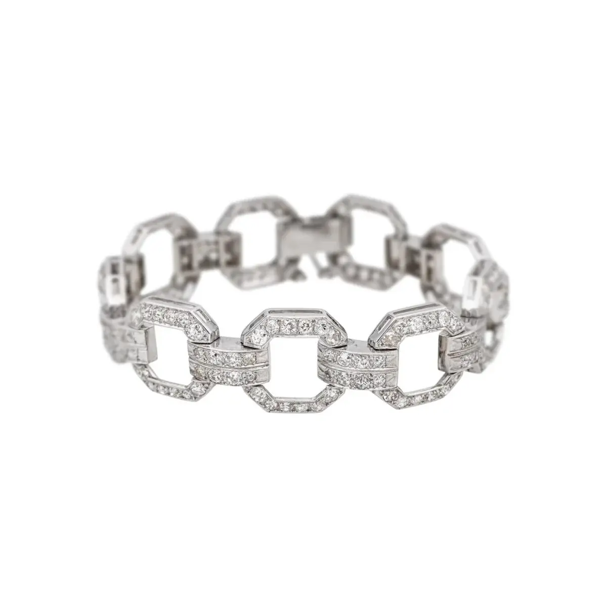 Bracelet Maille en platine et diamants