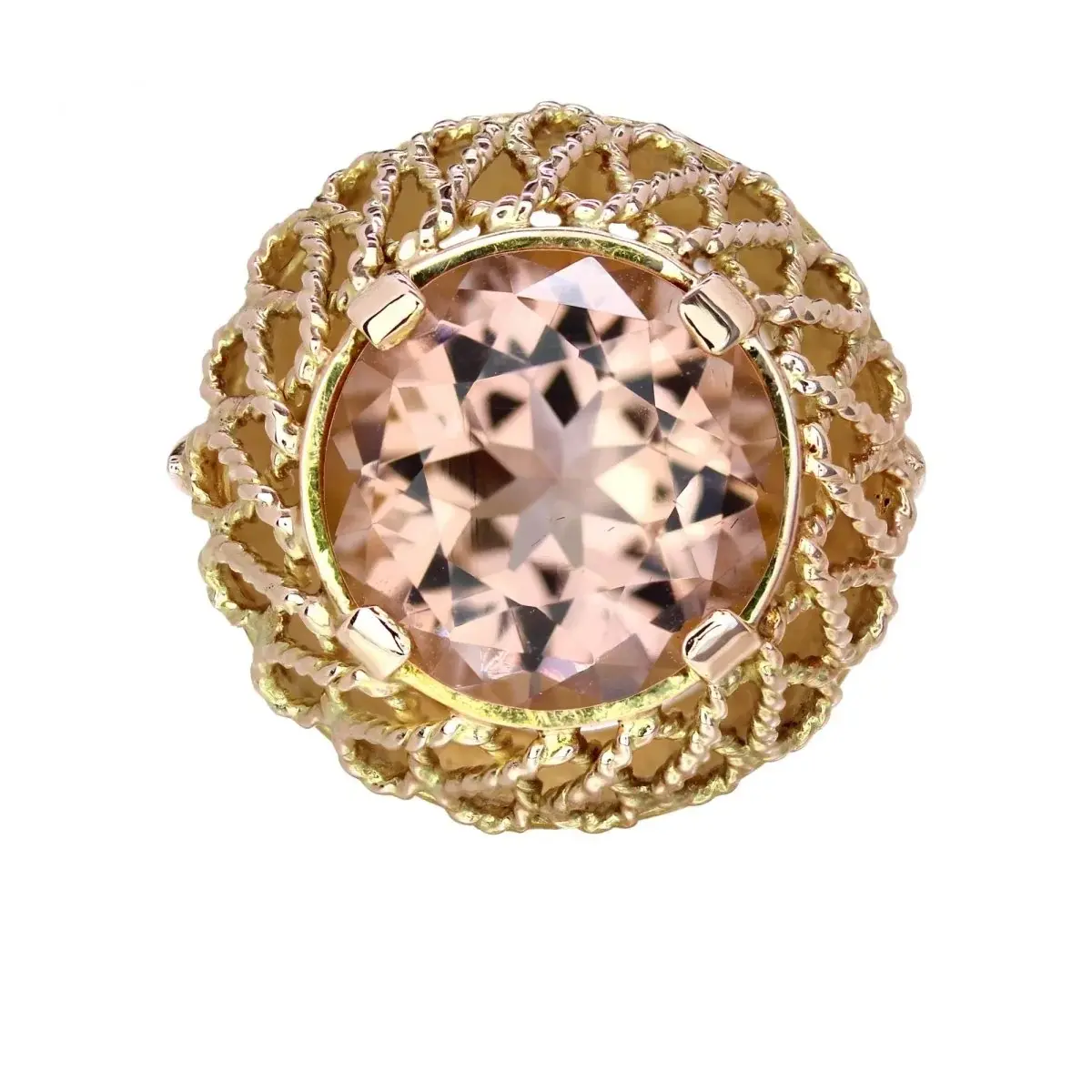 Bague Dôme en or rose et morganite