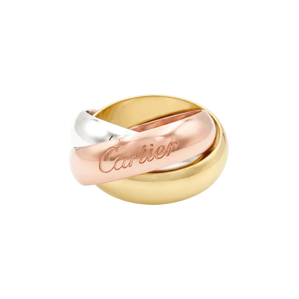 Bague Alliance CARTIER "Trinity' en or blanc, or jaune et or rose