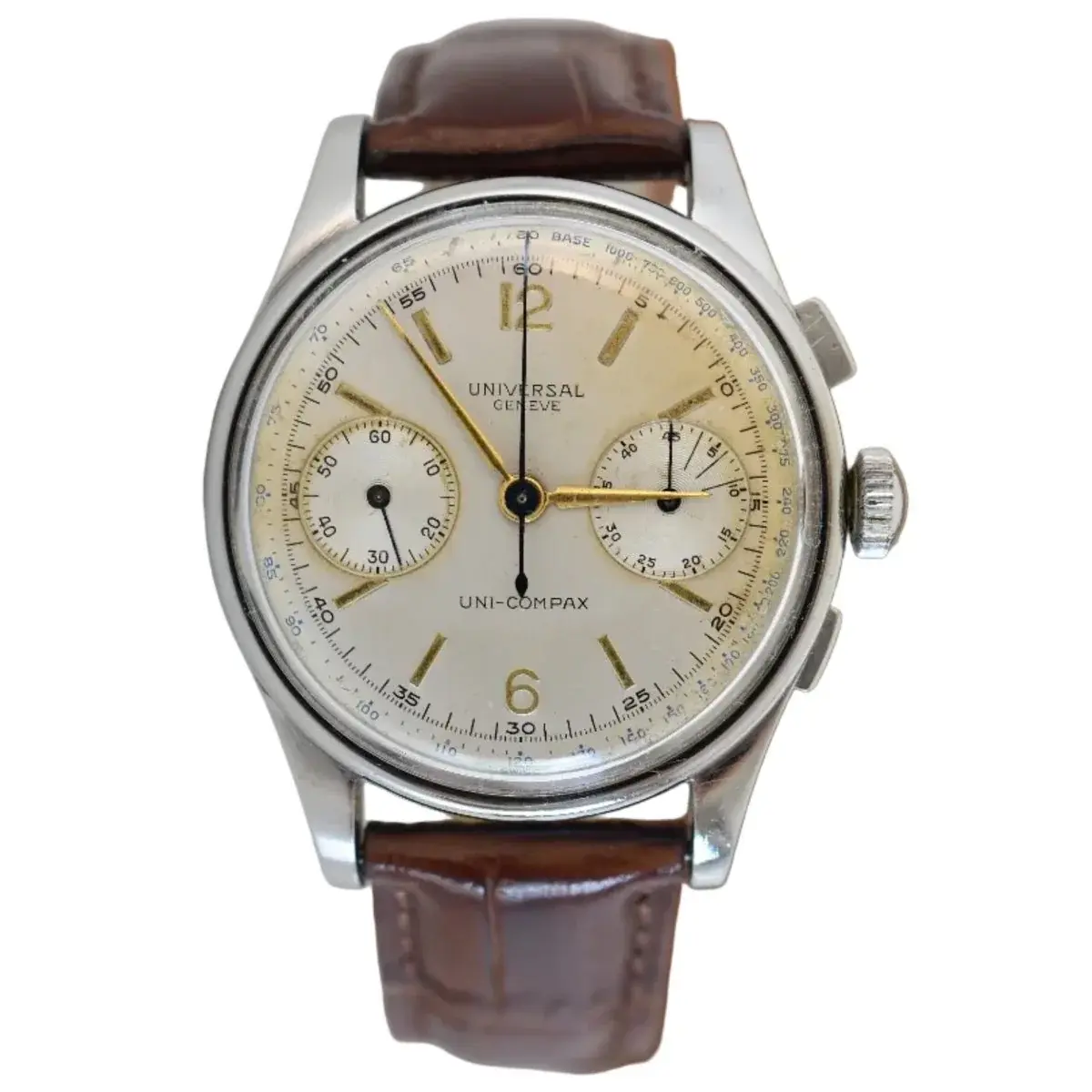 Montre UNIVERSAL GENEVE "Uni-Compax" en acier