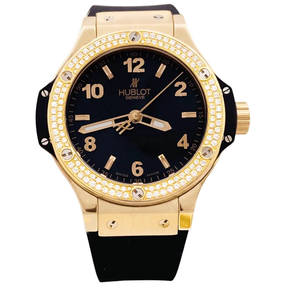 Montre HUBLOT "Big Bang Original Gold Diamonds" en or rose, acier