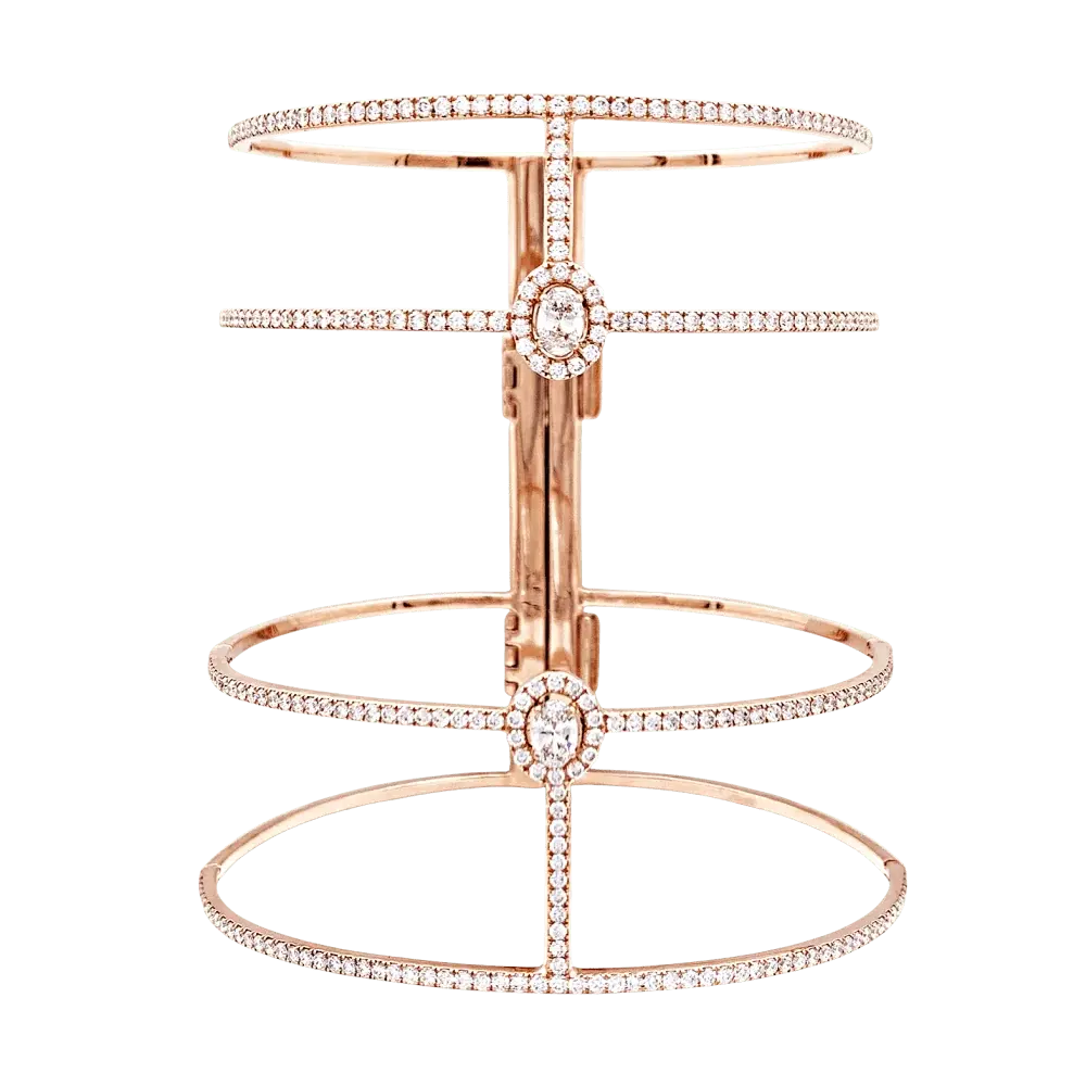 Bracelet Manchette MESSIKA "Glam'azone" en or rose et diamants