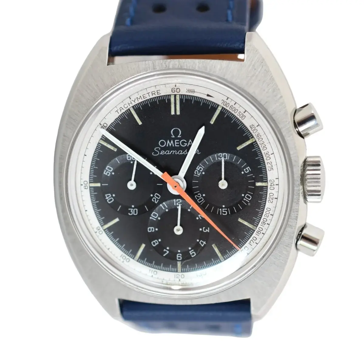 Montre OMEGA "Seamaster" en acier et cuir