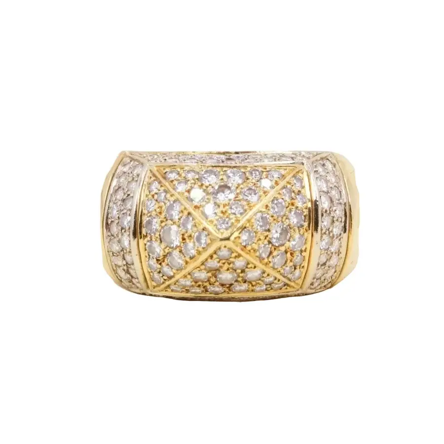 Bague Dôme O.J. PERRIN en or jaune et diamants