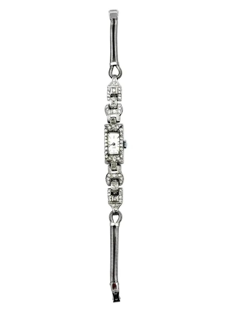 Montre en or blanc, platine et diamants