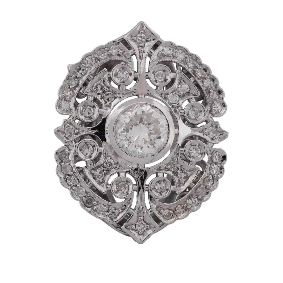 Bague Entourage en or blanc et diamants