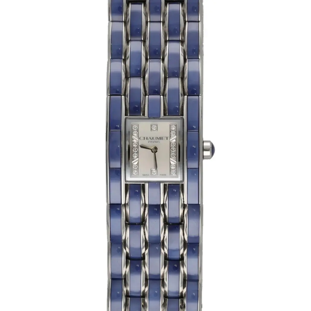 Montre CHAUMET "Khésis Cristal" en acier et diamants