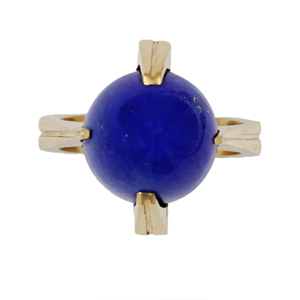 Bague Solitaire en or jaune et lapis-lazuli
