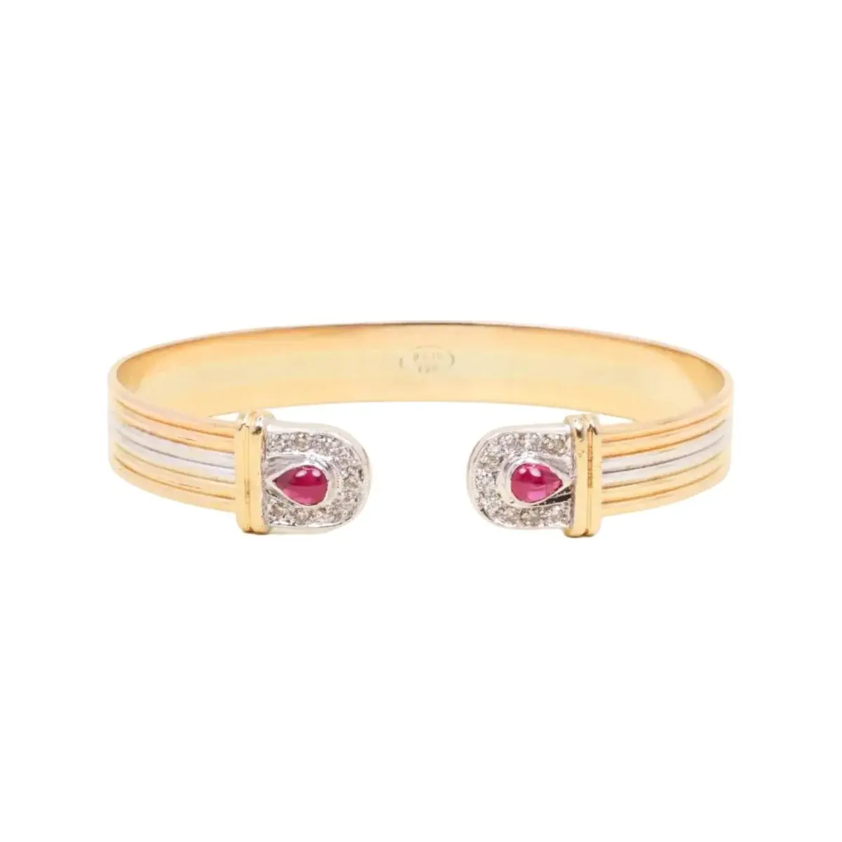 Bracelet Jonc en or blanc, or jaune, or rose, rubis et diamants