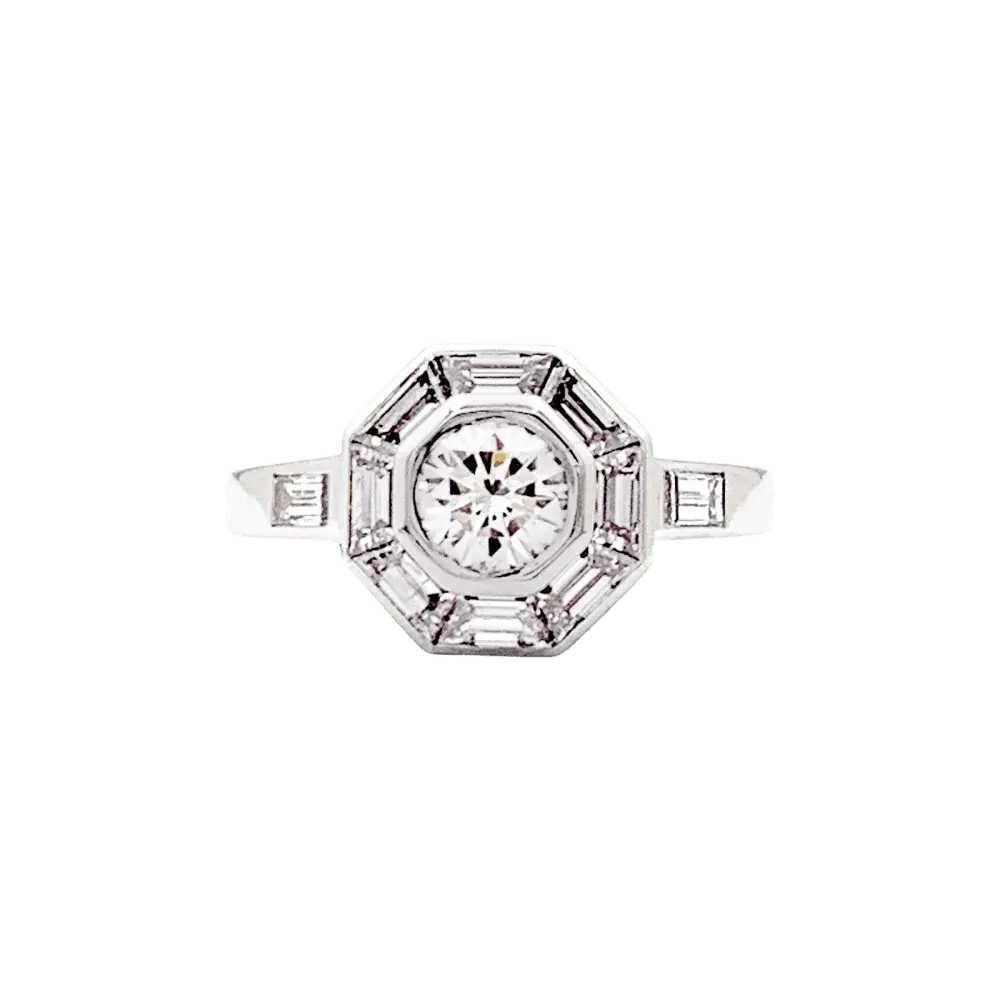 Bague Entourage MELLERIO en platine et diamants