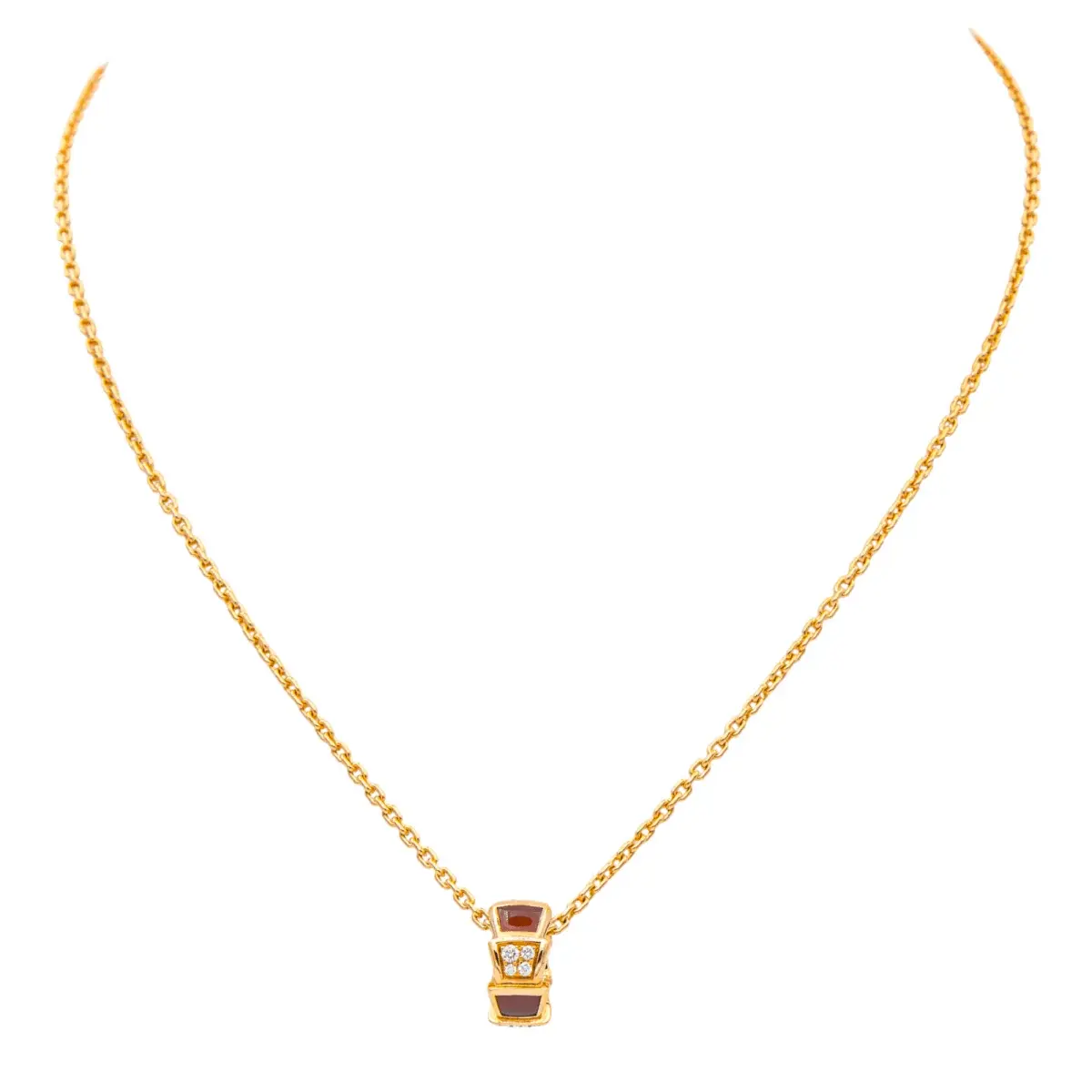 Collier BULGARI "Vipère" en or rose, cornaline et diamants