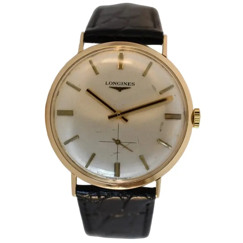 Montre LONGINES "Classic Man" en or jaune et cuir