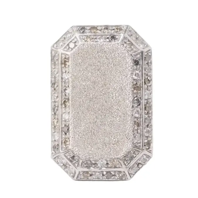 Bague Cocktail BUCCI "Emerauld Cut" en or blanc et diamants