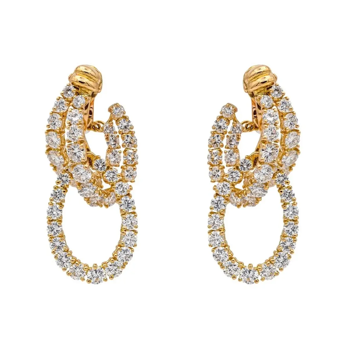 Boucles d'oreilles PIAGET en or jaune et diamants