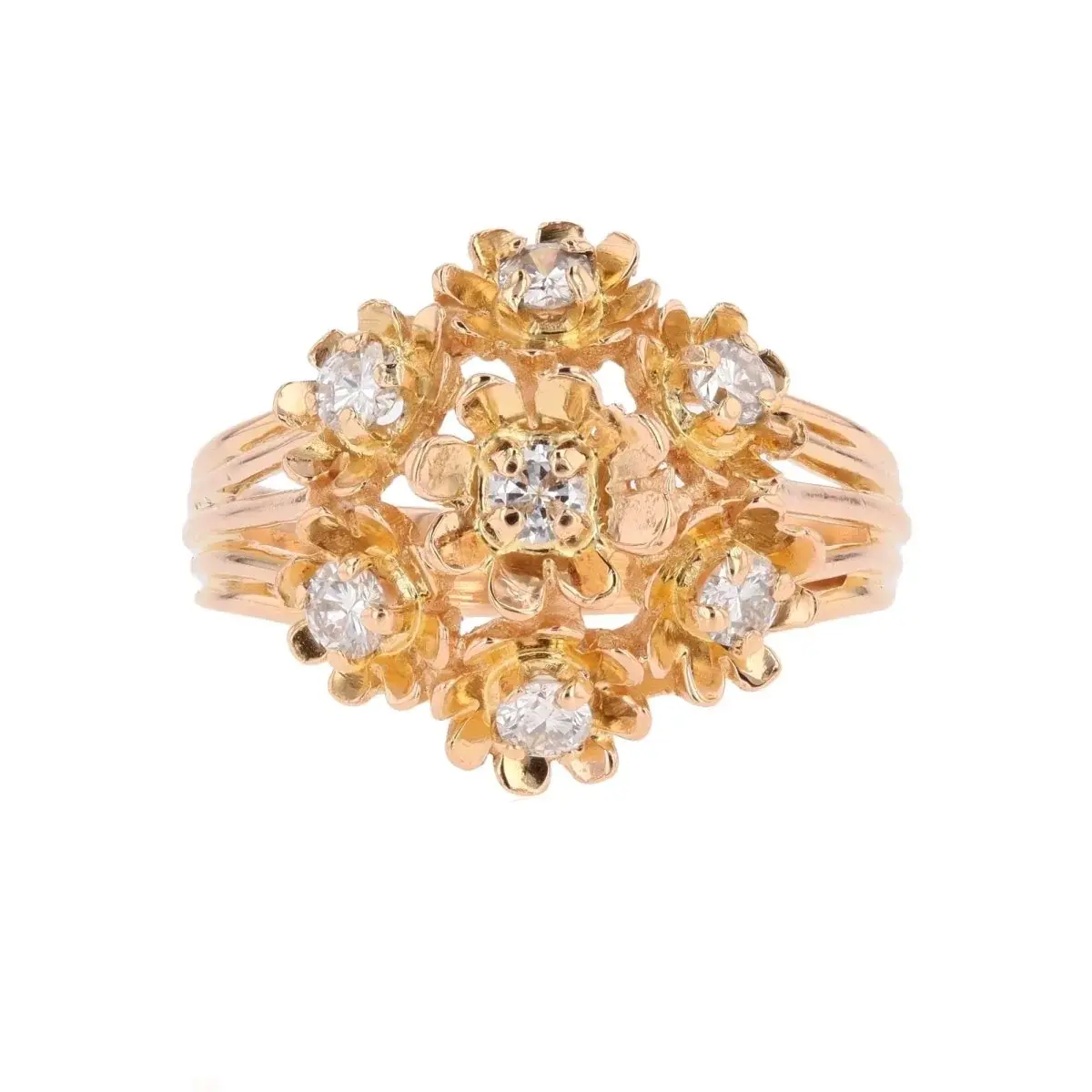 Bague Marguerite en or jaune et diamants