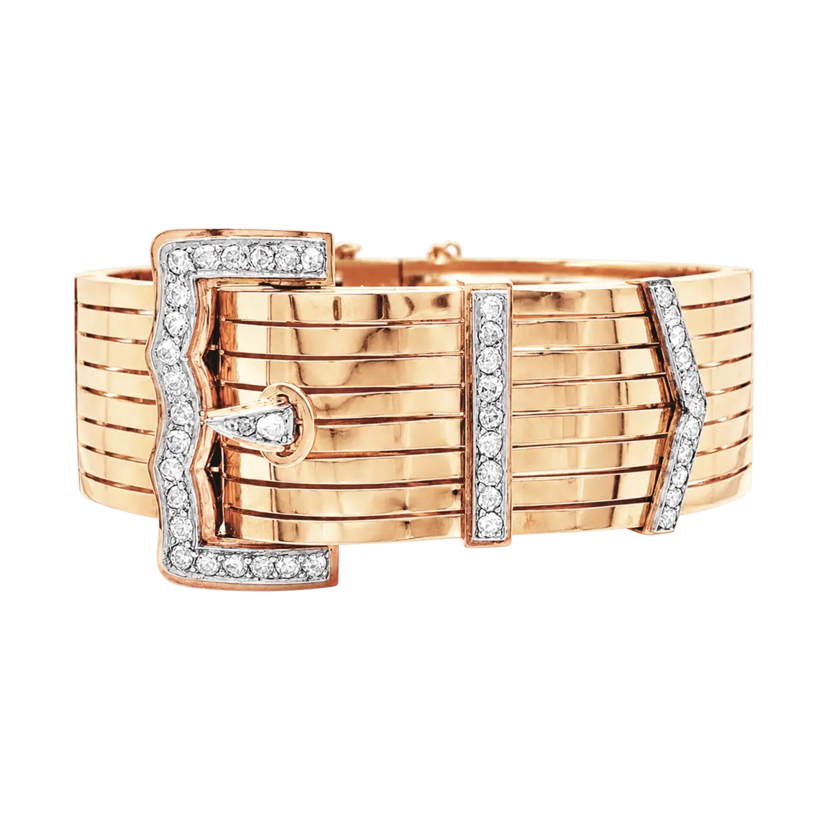 Bracelet Ceinture en or rose, platine et diamants