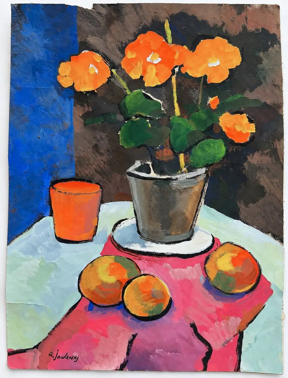 Alexej von Jawlensky (1864-1941) Still Life with Flowers and Fruit
