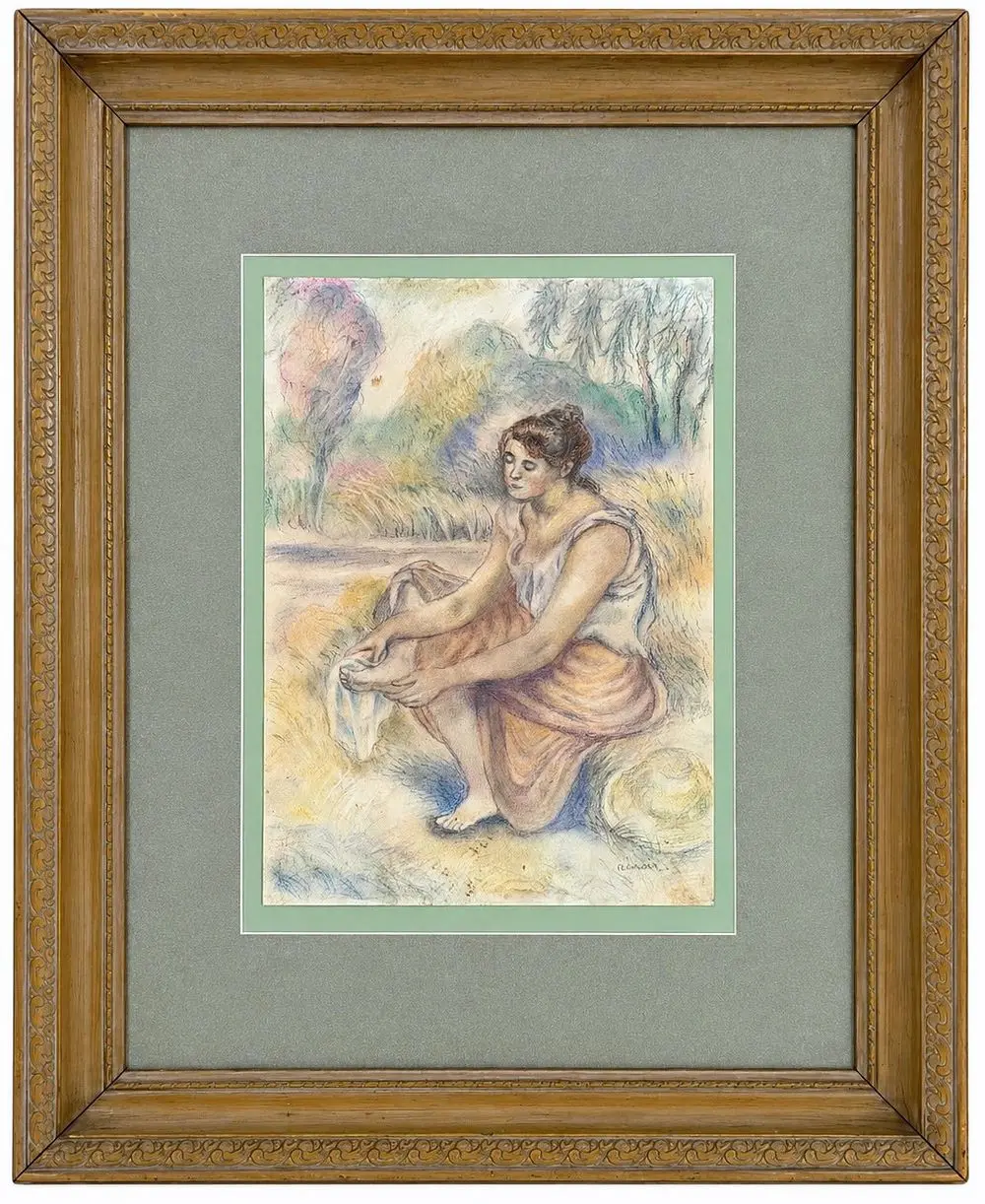 Attributed to Pierre-Auguste Renoir (1841-1919) Seated Woman in a Landscape