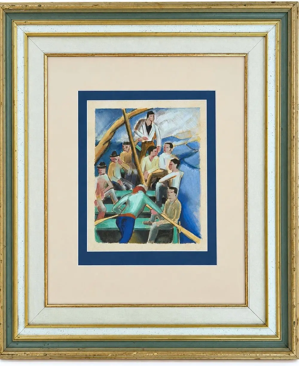 Attributed to Max Pechstein (1881-1955) Group of Men in a Boat