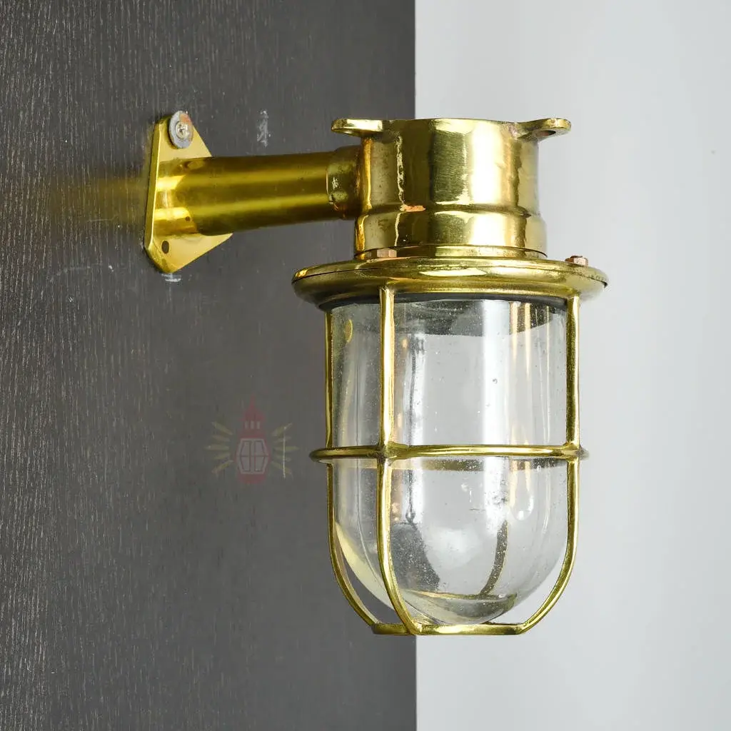 Authentic Vintage Brass Ship Engine Room Security Light
