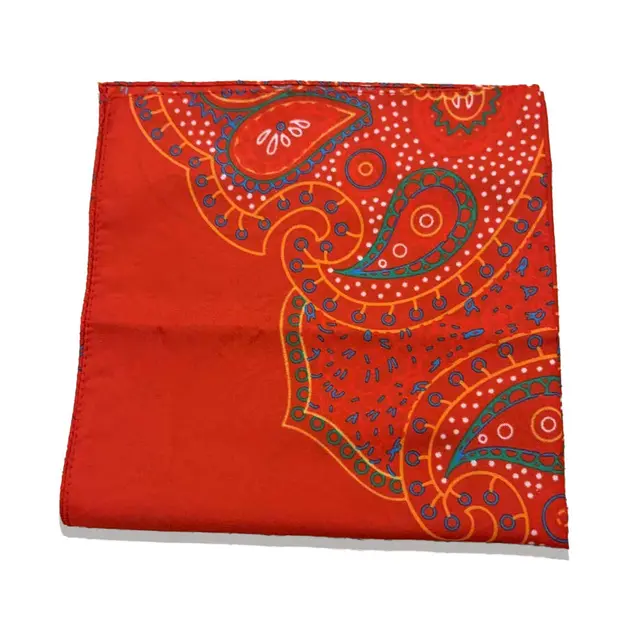 Red Paisley Pocket Square