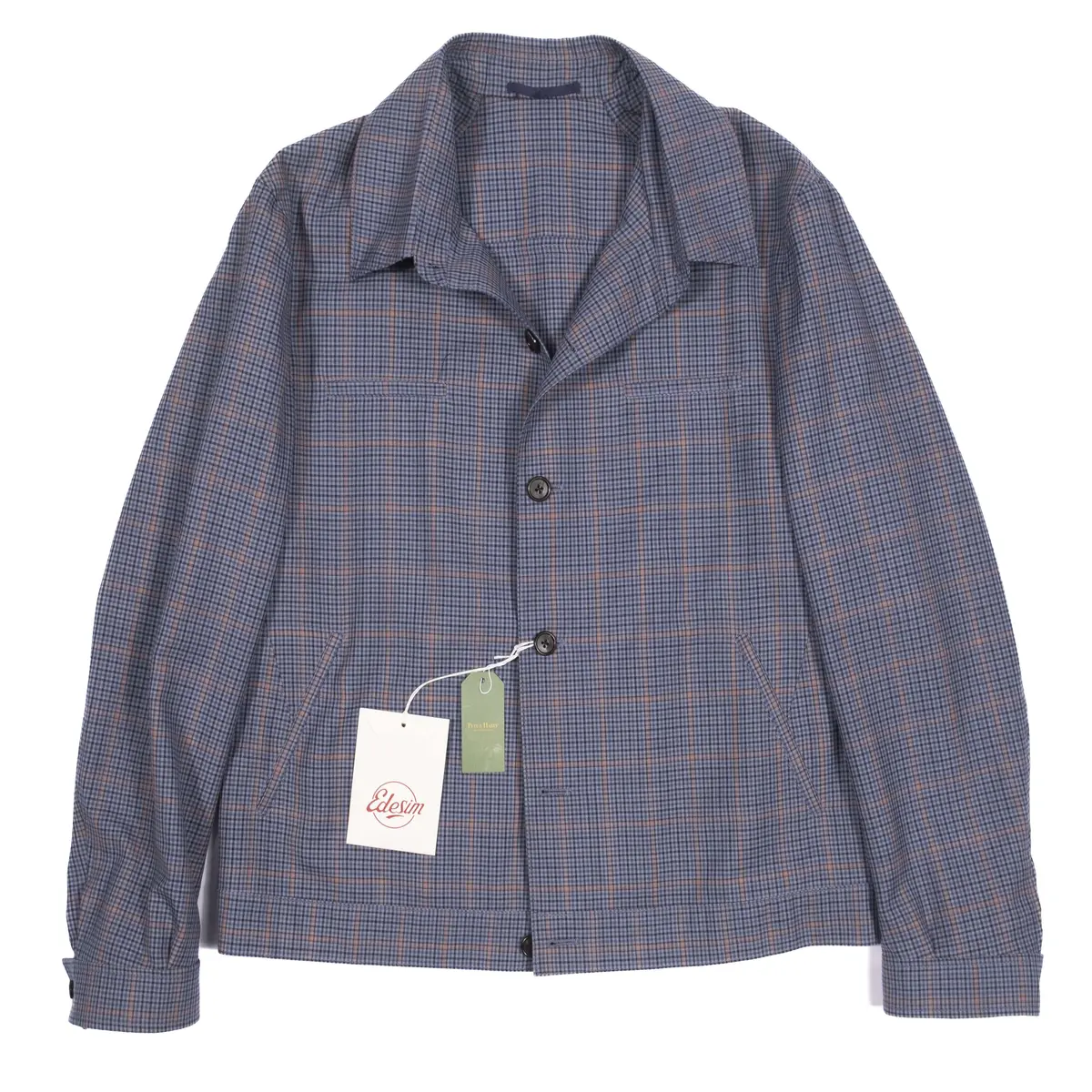 Neapolitan Hand Tailored Blue Check Holland & Sherry Jacket Sz 50