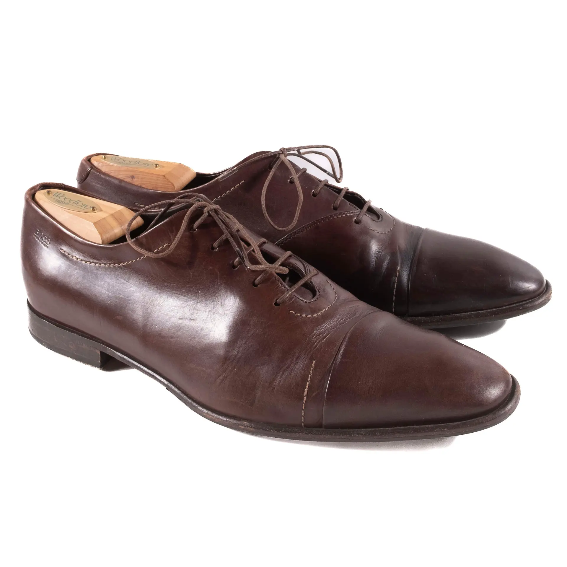 Hugo Boss Brown Leather Oxfords