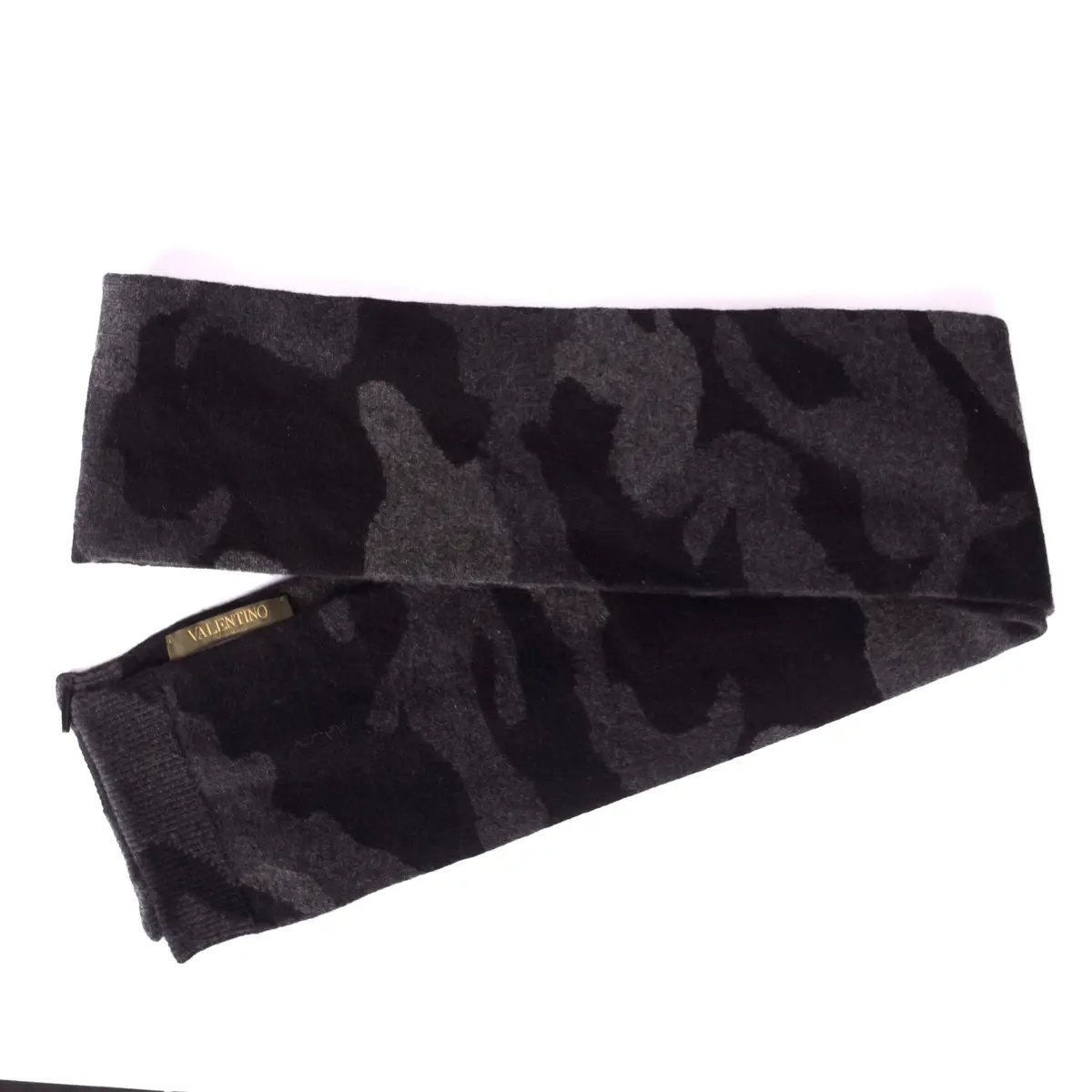 Grey Cashmere Camo Scarf
