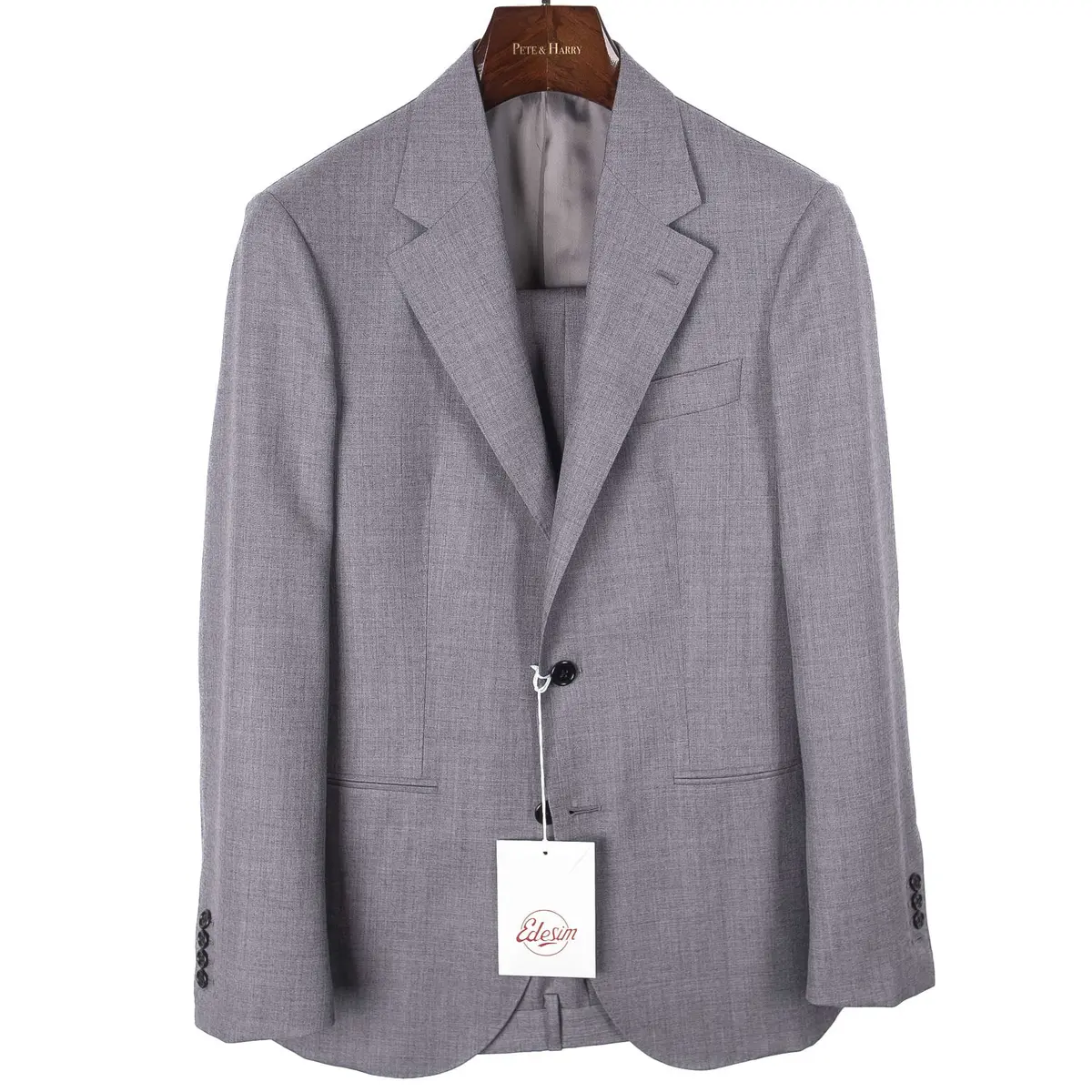 Neapolitan Hand Tailored Dugdale Grey High Twist Wool Suit 48