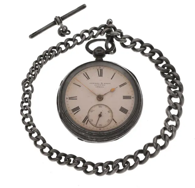 Late Victorian silver cased open face pocket watch