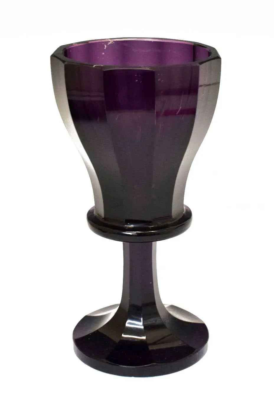 Amethyst glass goblet vase