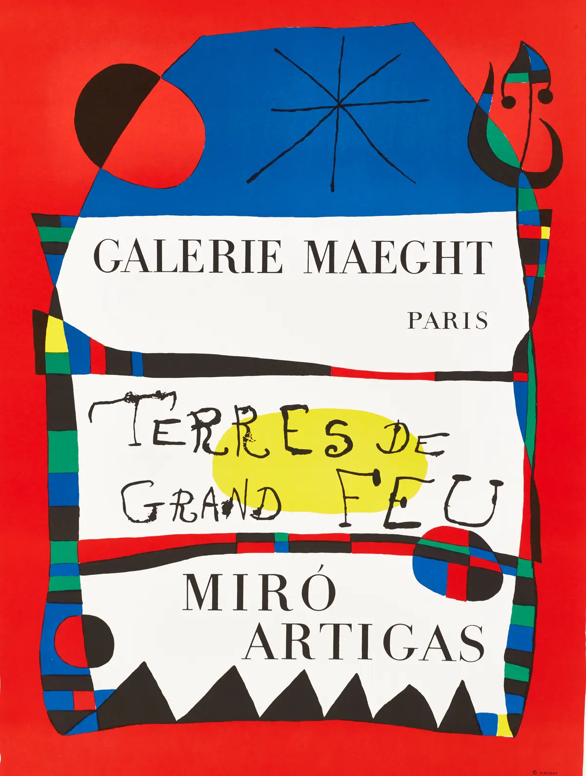 JOAN MIRÓ (SPANIEN, 1893-1983). Utställningsaffisch, Galerie Maeght