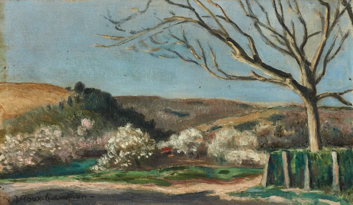 VICTOR JOSEPH ROUX-CHAMPION (1871-1953). Blommande fruktträd, signerad