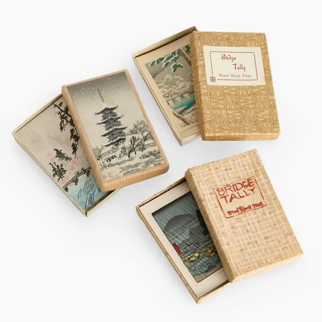 MINIATYRTRÄSNITT, Japan, 27 st, Hiroshige, Koitsu, Kotozuka.