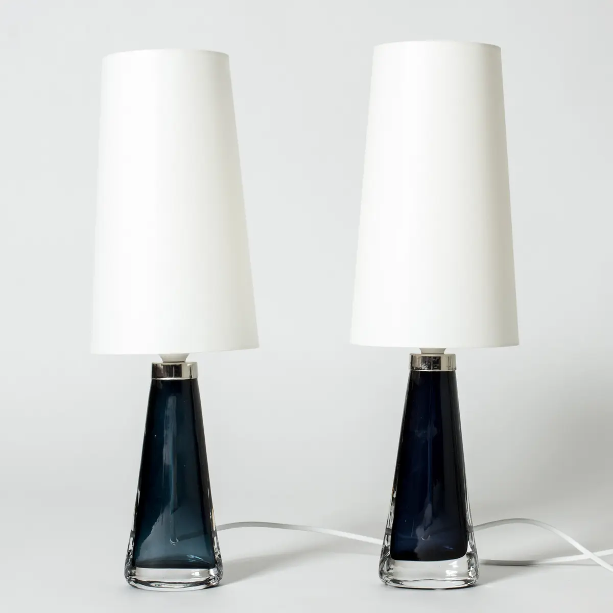 Midcentury Crystal Glass Table Lamps by Carl Fagerlund