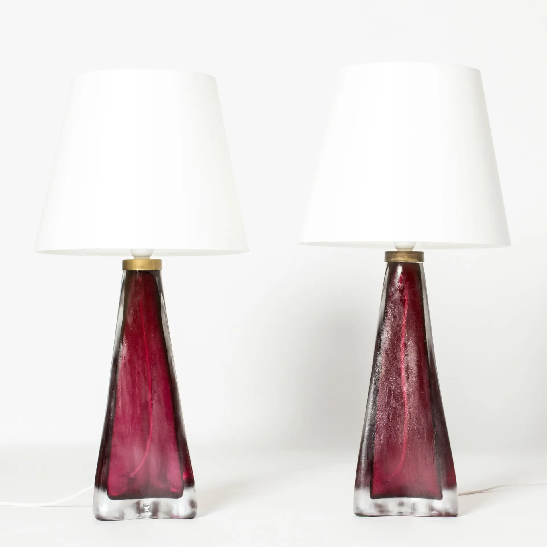 Pair of glass table lamps by Carl Fagerlund