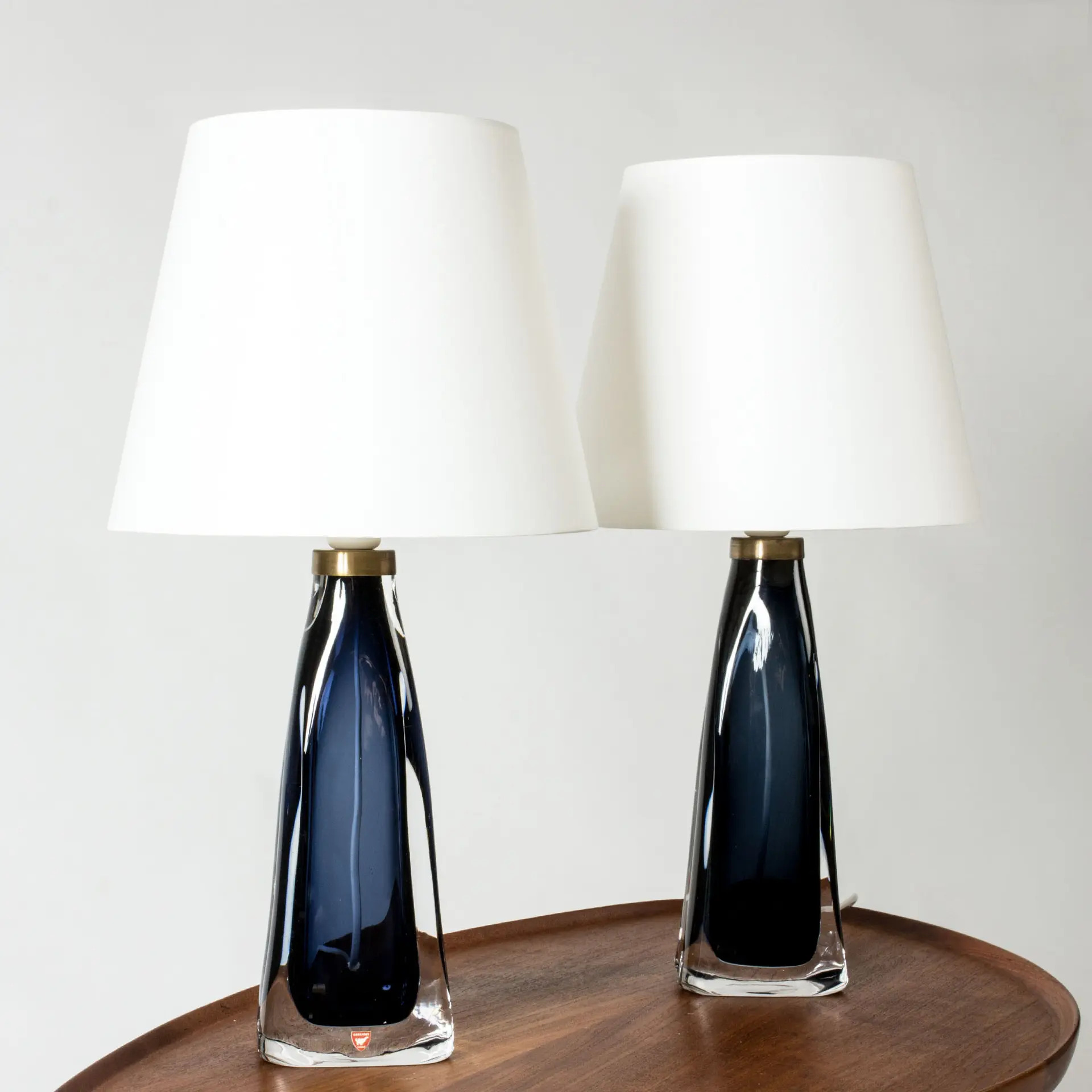 Pair of glass table lamps by Carl Fagerlund