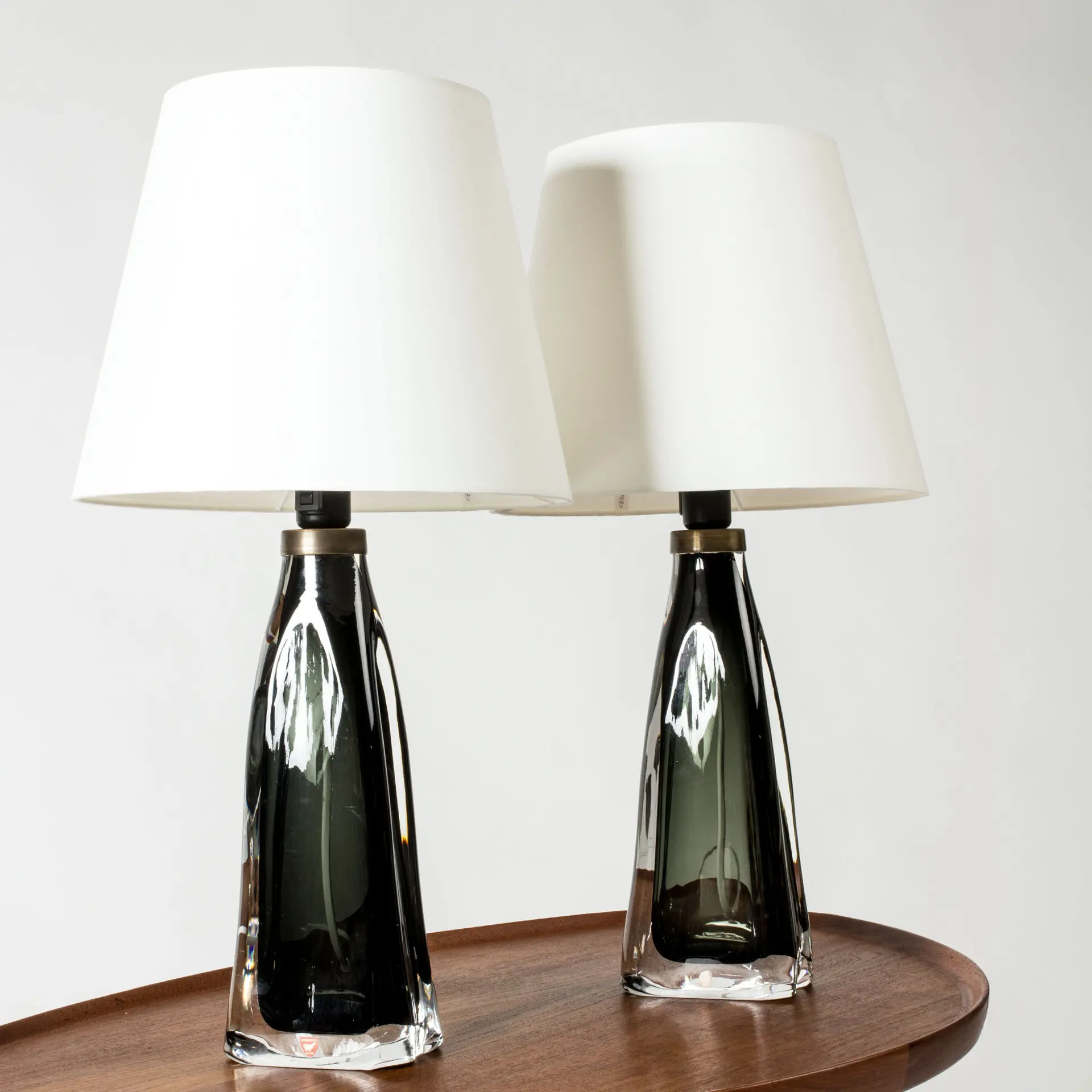 Pair of glass table lamps by Carl Fagerlund