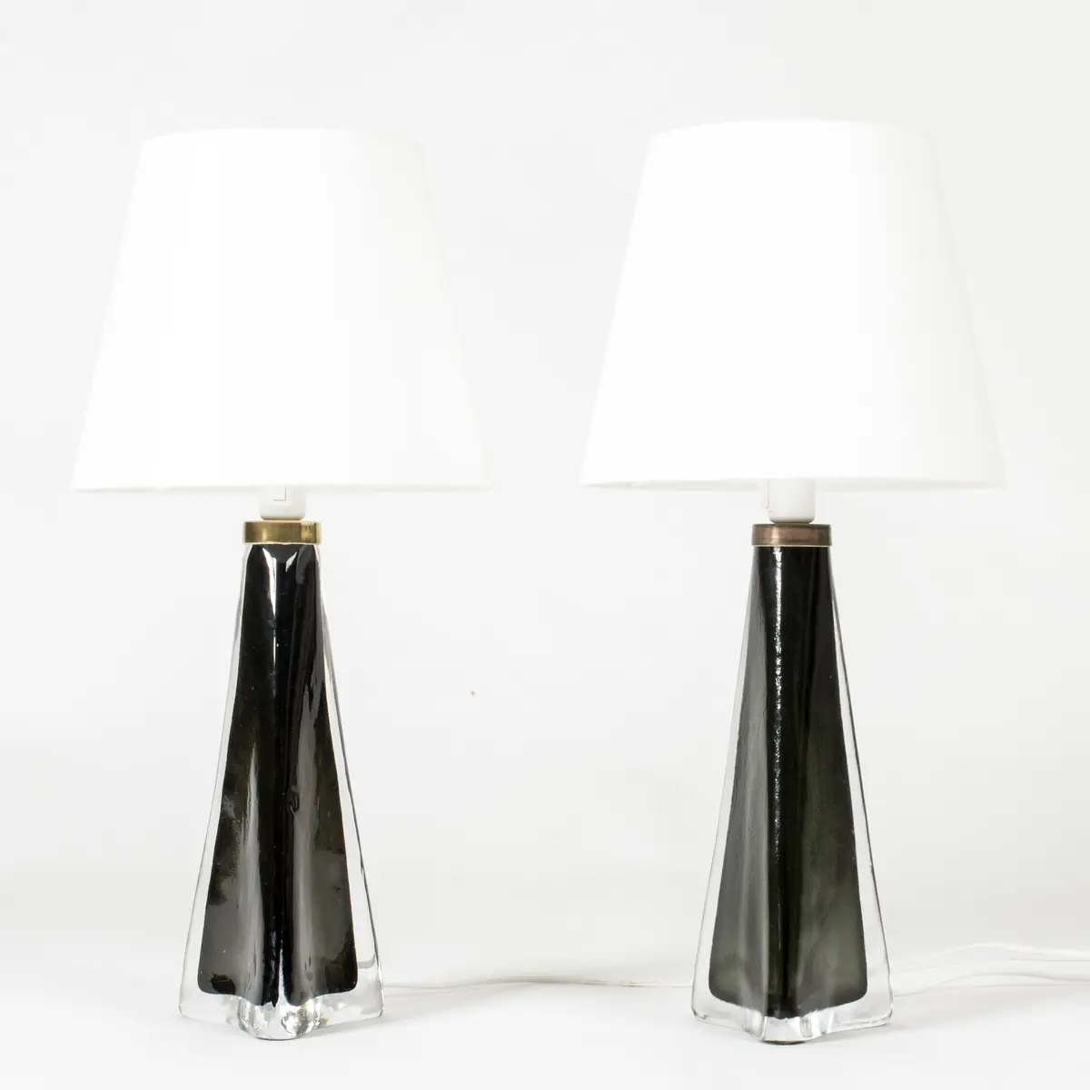 Midcentury Crystal Glass Table Lamps by Carl Fagerlund