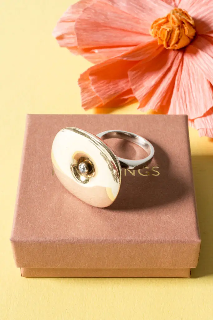 Silver and diamond ring by Sigurd Persson