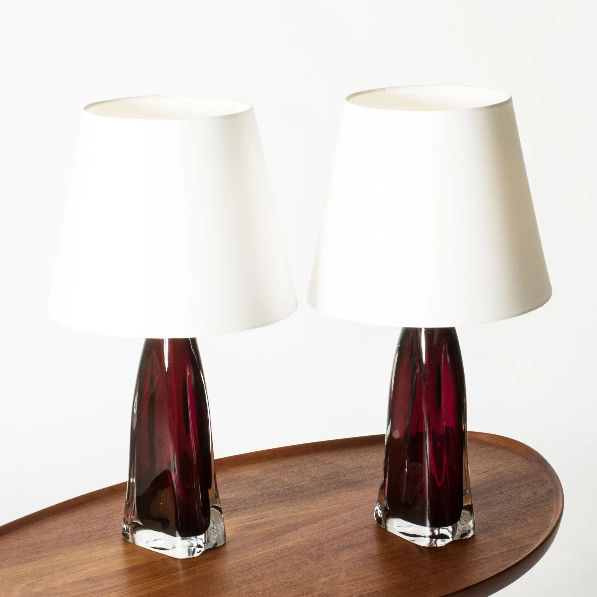 Pair of glass table lamps by Carl Fagerlund