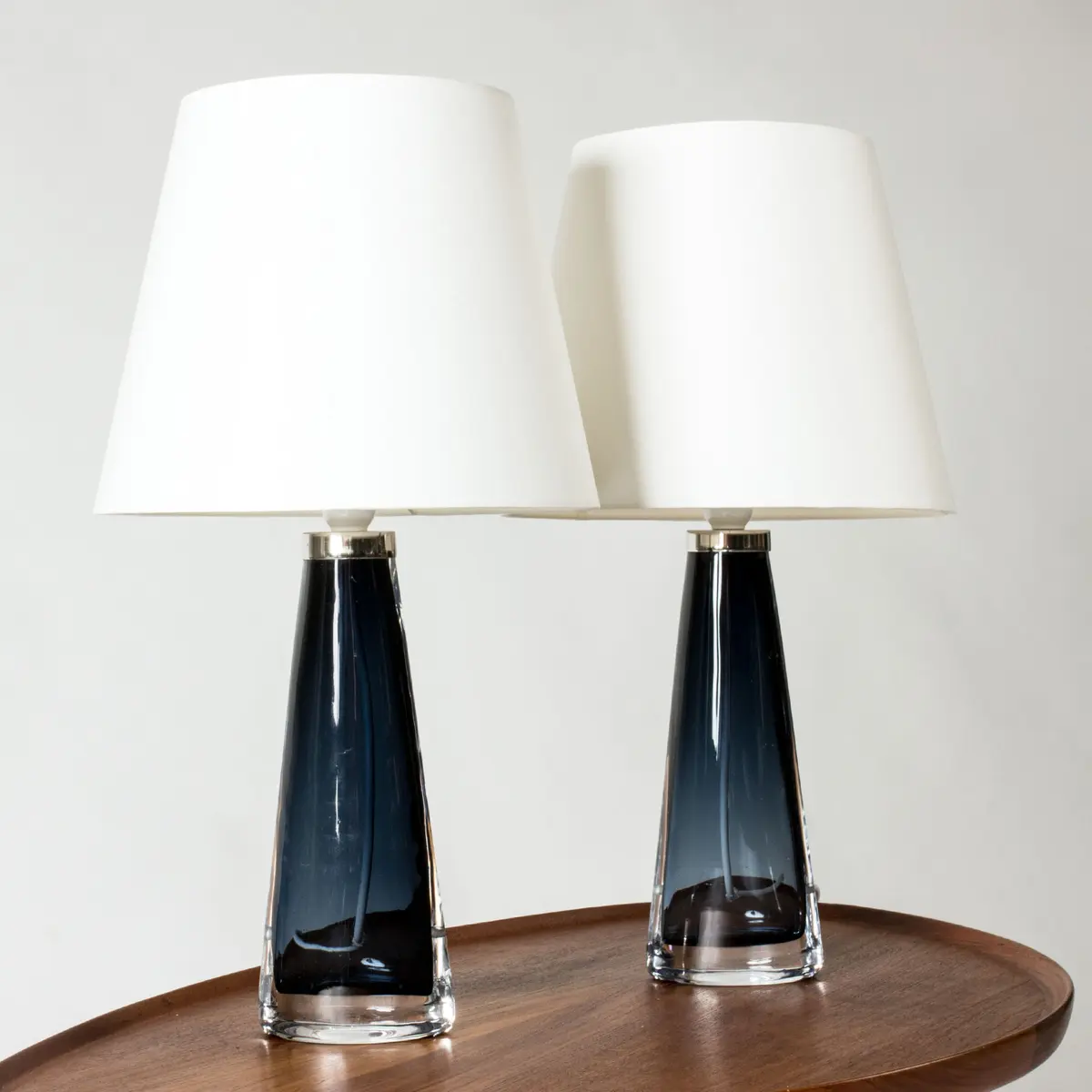 Pair of glass table lamps by Carl Fagerlund